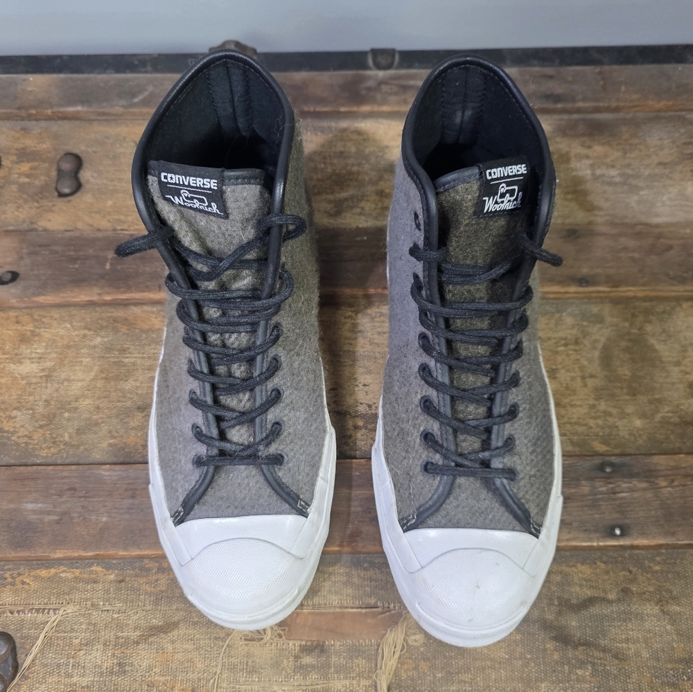 Converse Jack Purcell Signature X Woolrich Wool Classic High-Top Sneakers. 8.5 - Picture 4 of 11